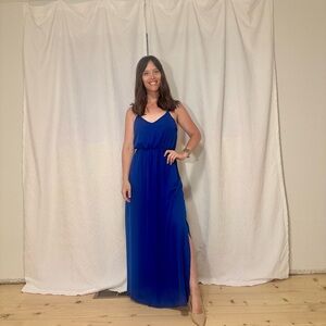 Shinestar Blue Spaghetti Strap Maxi Sundress